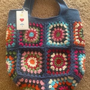 Colorful Crochet Tote Bag